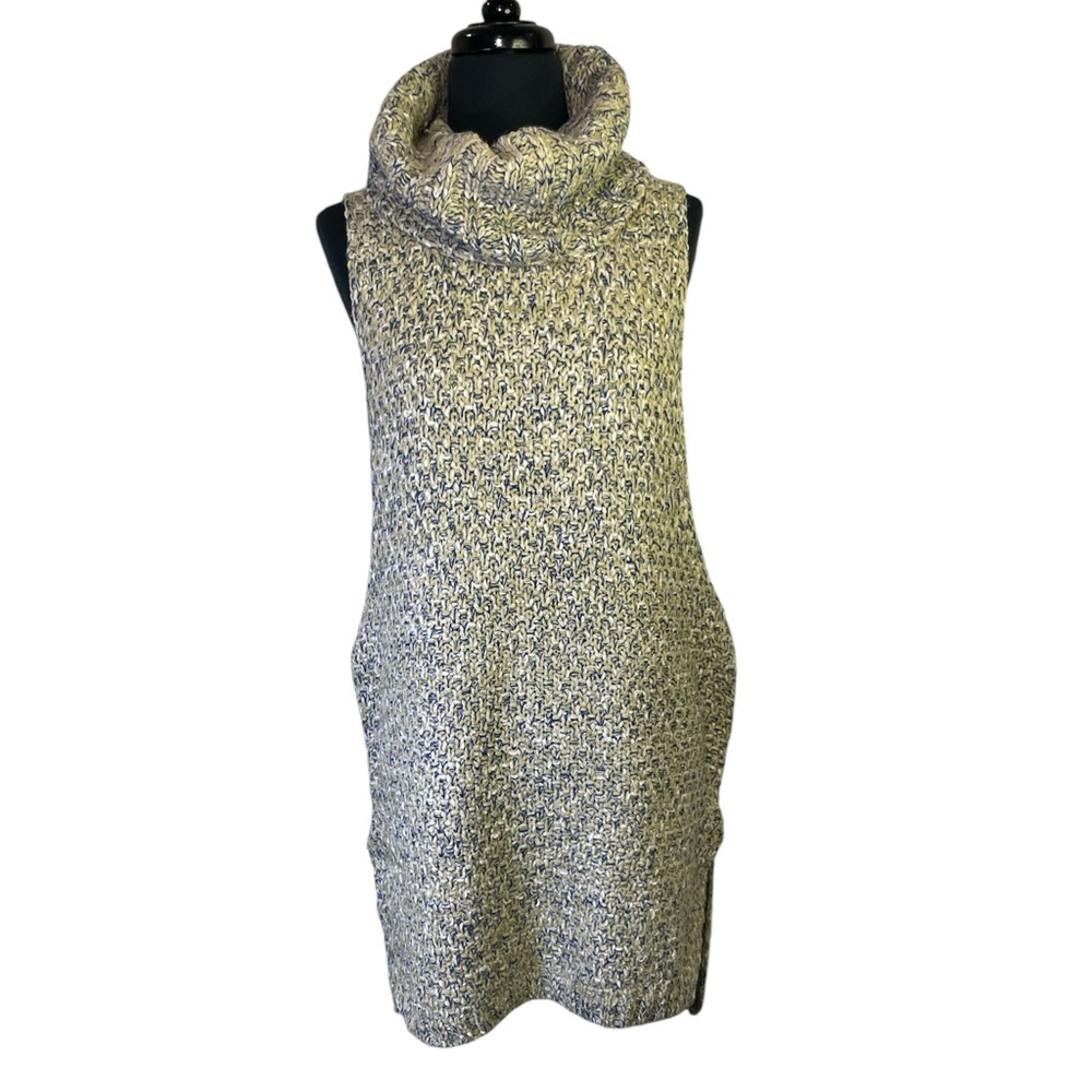 Crochet lagenlook pull over layered sleeveless long sweater vest dress ramie